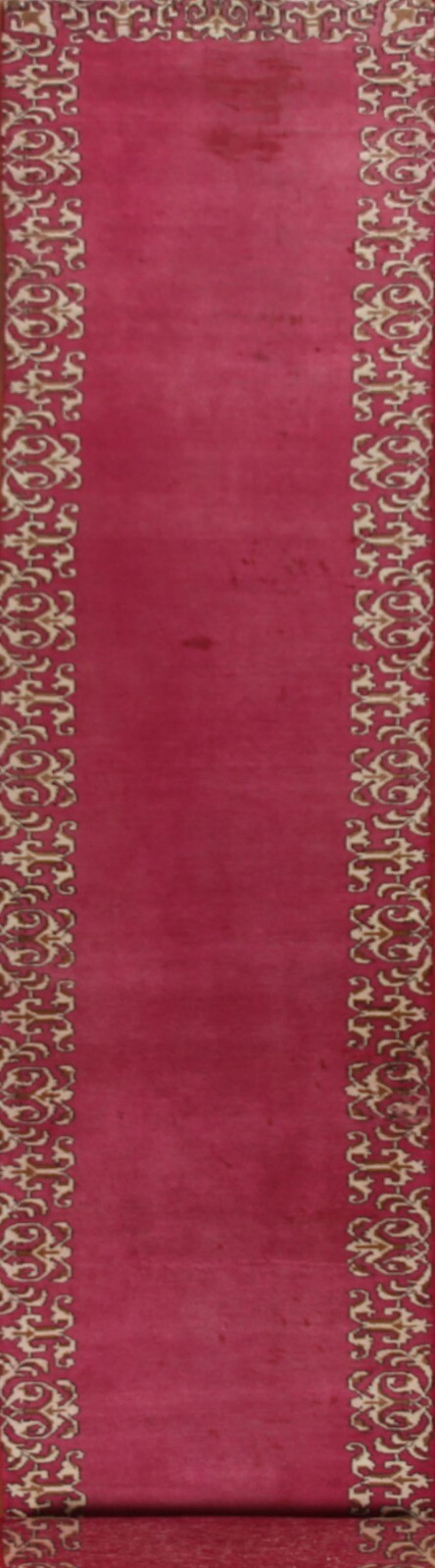Vintage Pink Tebriz Bordered Handmade Runner Rug 2' 6" x 15' 3" Hallway Carpet gallery