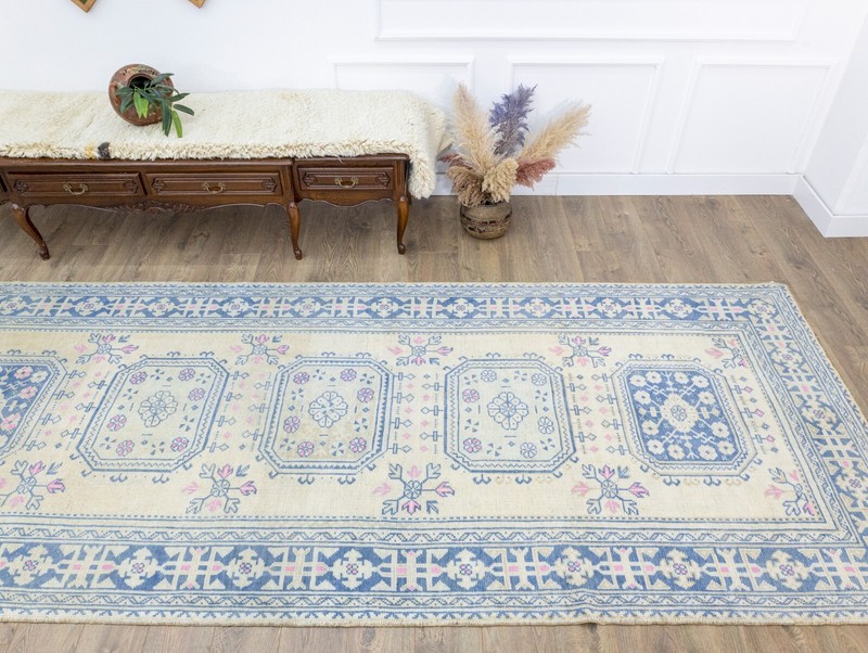 Extra Long Turkish Oushak Rug Runner, Vintage Wide Corridor Carpet, 5.2x24 ft gallery