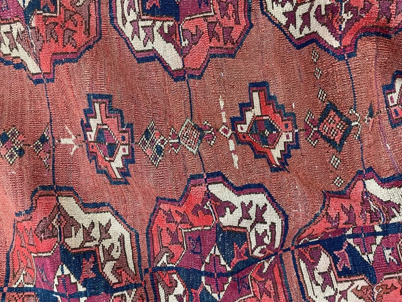 Antique Tekke Turkoman Carpet, AS IS, 7' x 9'7" #14632 gallery