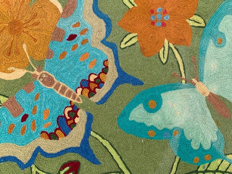 Vintage Aubusson Rug: Hand-woven Chain Stitch Carpet, Home Decor 2x3 ft gallery