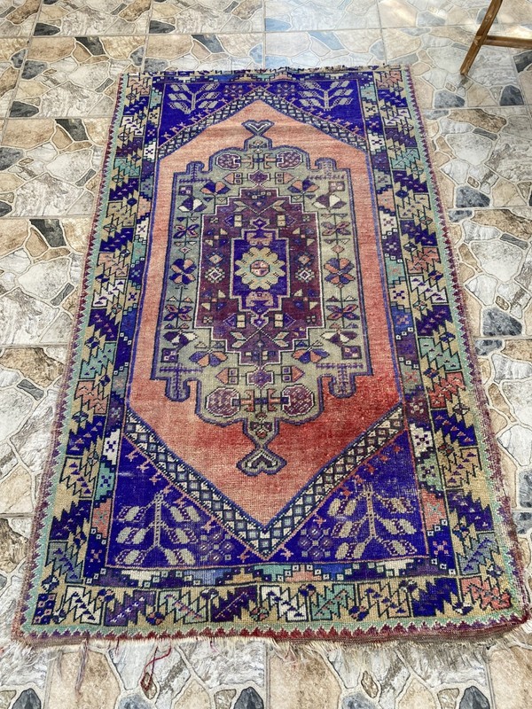 3.5 x 6 ft Vintage Turkish Rug | Hand-Knotted Wool Distressed Antique Area Rug gallery