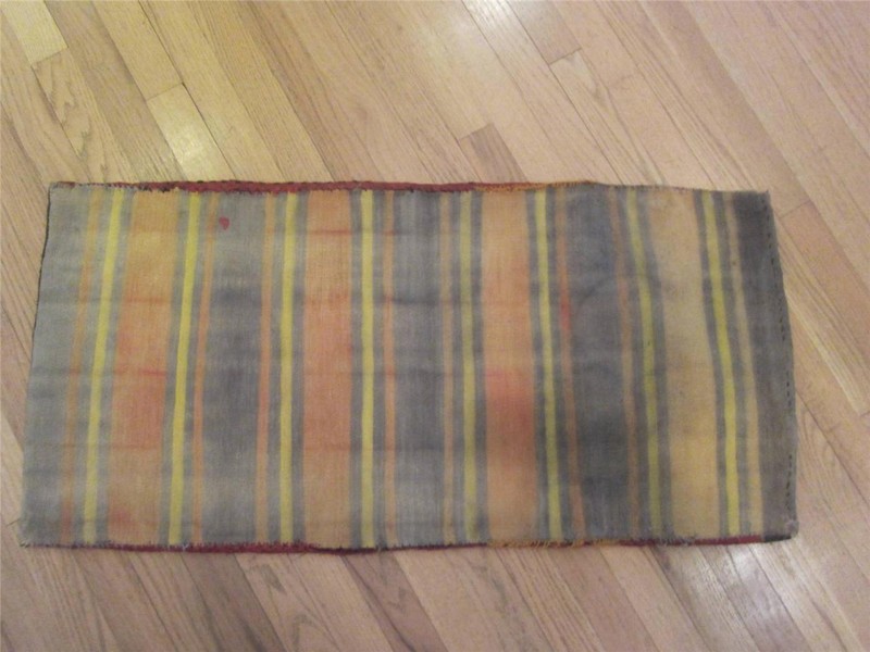 Kilim Hand Loomed Wool Turkish Area Rug Saddle Bag Eastern Turkey 19" x 36" VTG gallery