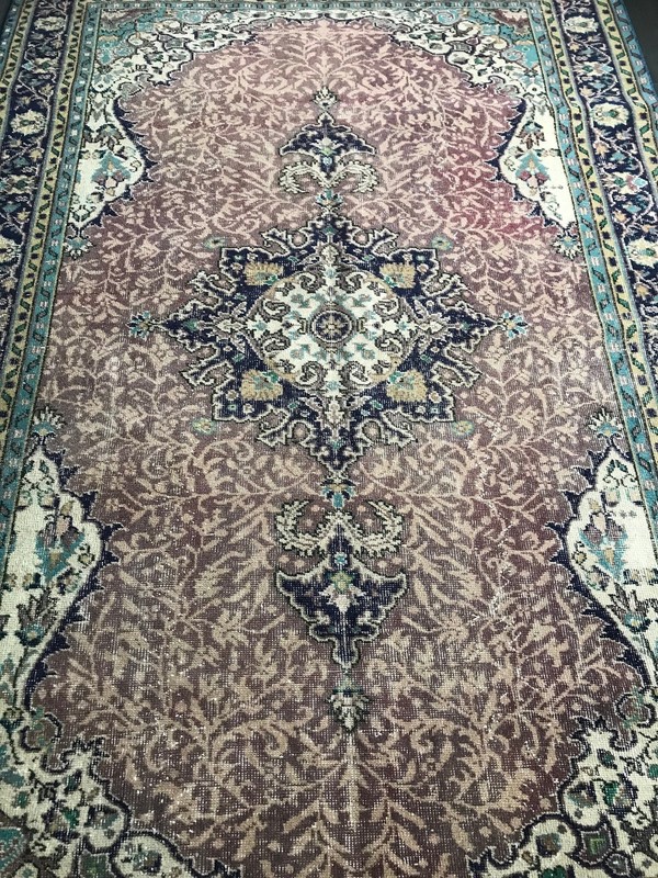 5.8x9 Large Vintage Turkish Anatolian Wool Rug gallery