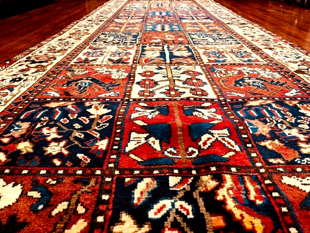 Exquisite 1960's Authentic Vintage Mint Hand Made Knotted Runner 11' x 3' ft gallery