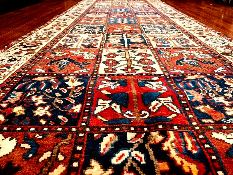 Exquisite 1960's Authentic Vintage Mint Hand Made Knotted Runner 11' x 3' ft gallery