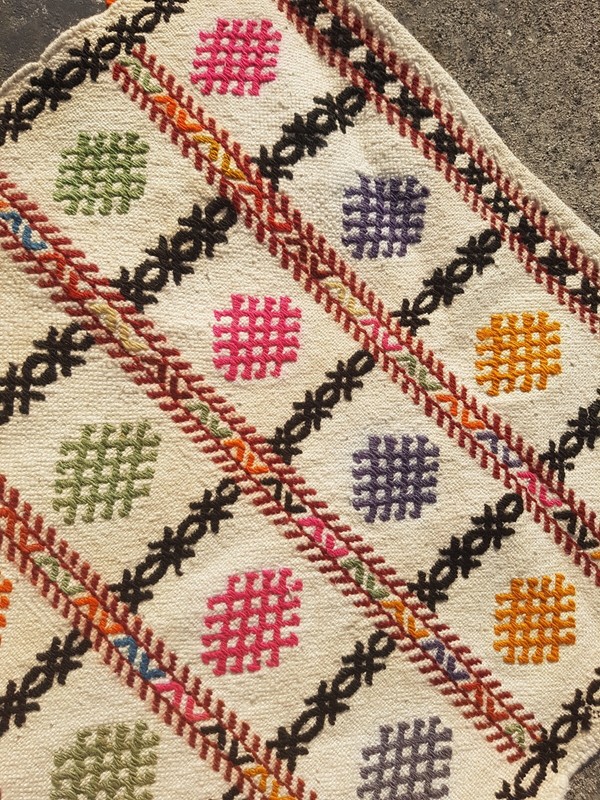 Vintage Handmade Turkish Wool Kilim Rug Carpet 280x59 cm gallery