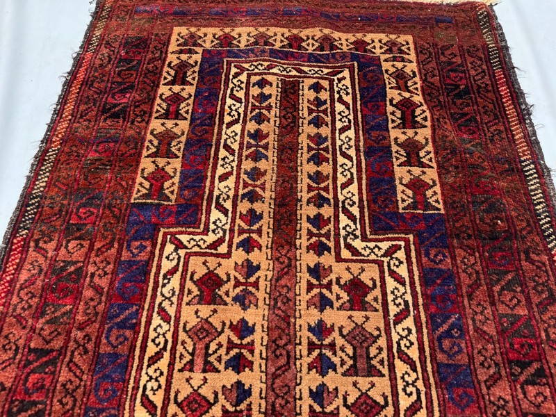 3x5 Ft Hand Knotted Afghan Baluchi Area Rug Antique Geometric Oriental Carpet gallery
