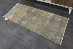 Oushak Turkish Doormat Rug 2×4 BEIGE Vintage Anatolian Handmade Small Kilim Rug