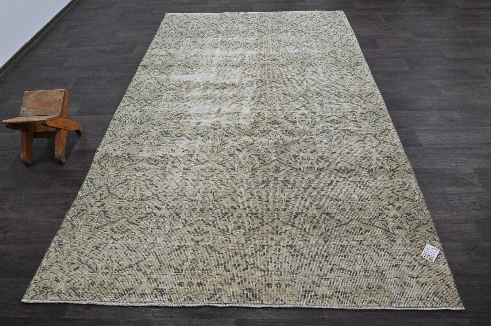 Oushak Turkish Vintage Rug 6x9 Kilim Rug Anatolian Handmade Boho Decor GREEN gallery
