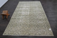 Oushak Turkish Vintage Rug 6×9 Kilim Rug Anatolian Handmade Boho Decor GREEN
