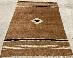 Vintage Handmade Turkish Anatolian Siirt Wool Kilim Shaggy Rug 185×127 cm