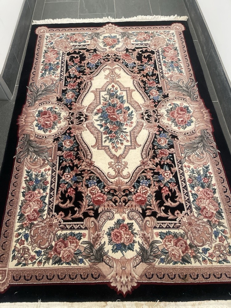 CHINESE ORIENTAL RUG WOOL HAND KNOTTED FRENCH AUBUSSON DESIGN 6' X 4'
