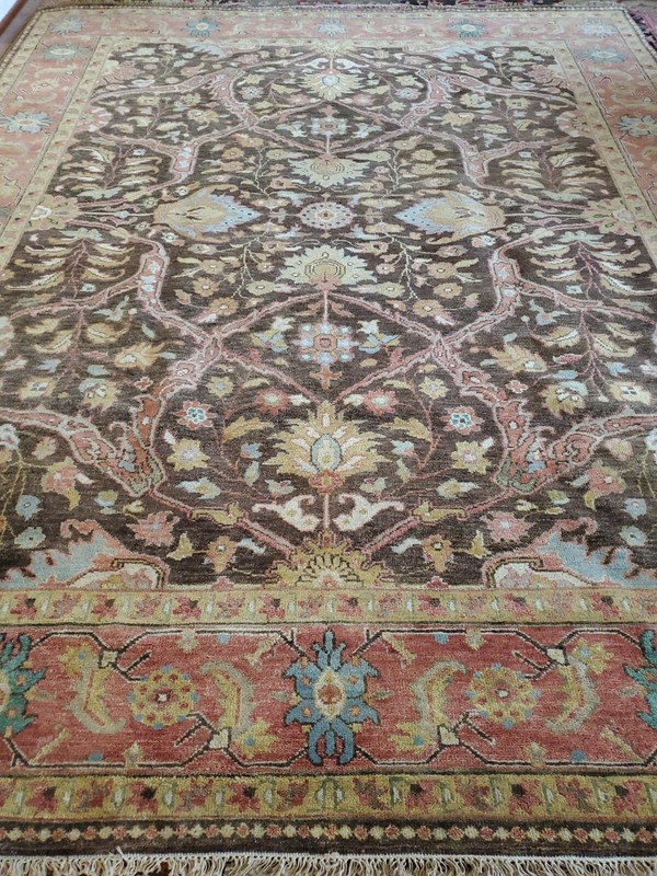 8 x 10 VINTAGE DESIGN FINE VEG DYE INDO USHAK TURKISH ANTIQUE HERIZ SERAPI gallery