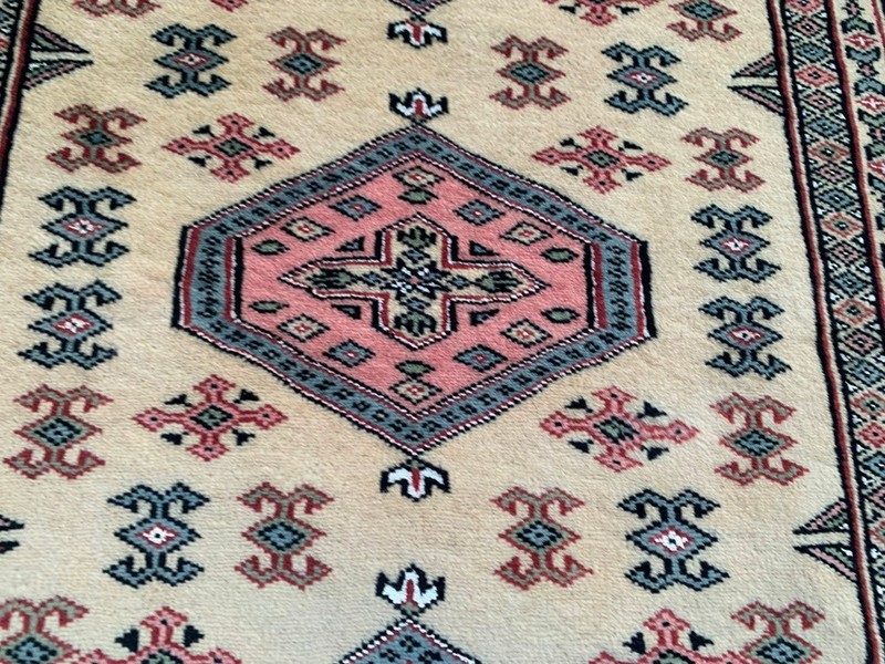 Vintage Afghan Hand-Knotted: Bokhara Wool Area Rug, Traditional Carpet (3x4 ft.) gallery