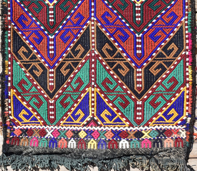 Turkish Kilim Rug 19''x43'' Hand Woven Sivas Mini Cicim Kilim 50x110cm Chair Rug gallery