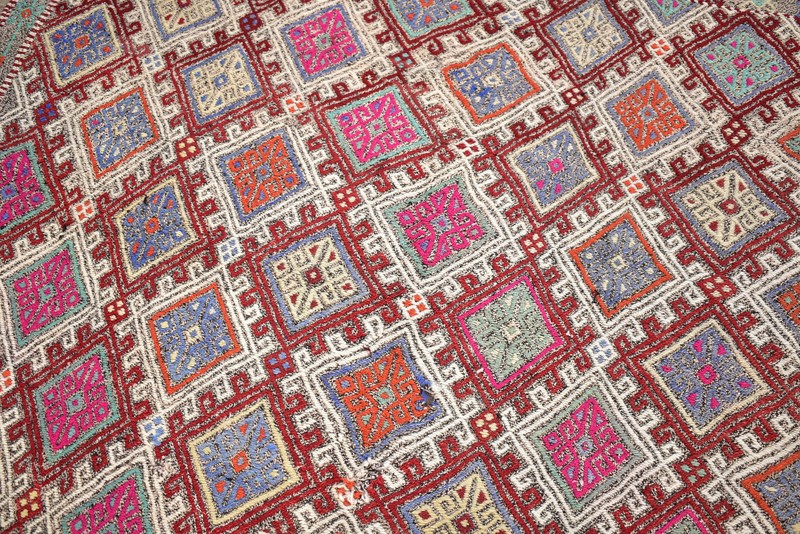 Turkish Kilim 60''x78'' Handwoven Adana Cicim Kilim 154x200cm Vintage 5x6 Rug gallery