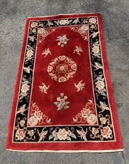 Chen Chu 100% Virgin Wool Handmade Hand Knotted Rug 42” x 68” Primary Color Red