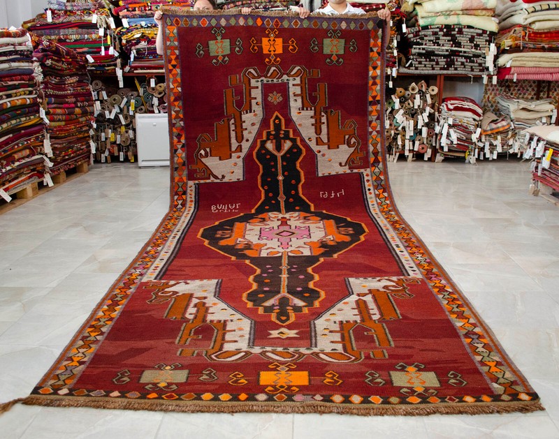 Turkish Kilim Rug, Hand Woven Rug, Wool Vintage Rug, Large Runner Rug, 6 x 13 ft gallery