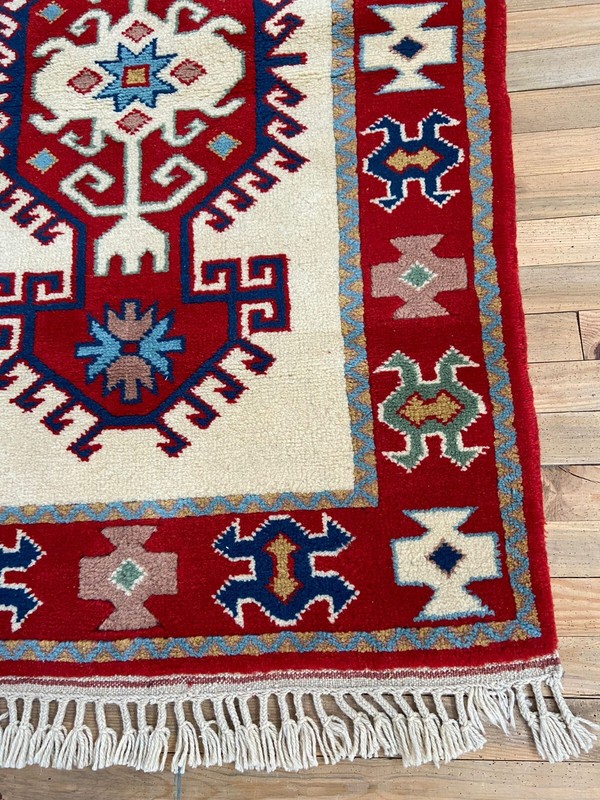 Vintage Red Rug, 3.1x4.9 ft Red Small Rug, 3x5 White Rug, Turkish Area Rug gallery
