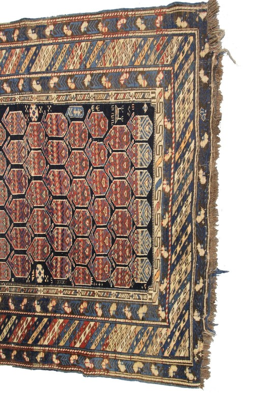 4x6 Authentic Antique Caucasian Rare Shirvan Rug Blue Kuba 117cm x 173cm gallery