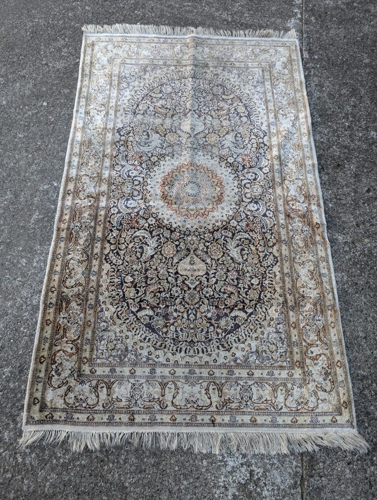 Oriental Carpet Antique Silk Bridge Vintage 157 X 92 K24