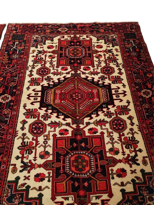 Twin PAIR of Karejeh rugs Hand Woven - 4'11" x 6'5" + 4'11" x 6'7" gallery