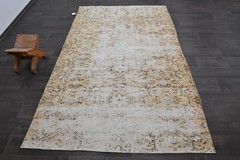 Oushak Turkish Vintage Rug 5×8 Kilim Rug Anatolian Handmade Boho Decor ORANGE