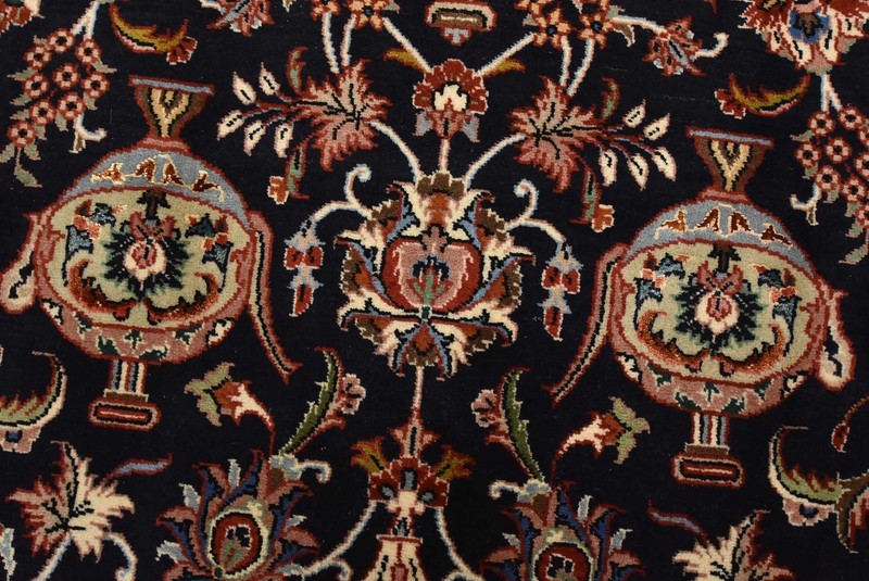 Fine Kashmar Rug 5’11” x 8’3” Blue Wool Vintage Hand-Knotted Oriental Carpet gallery