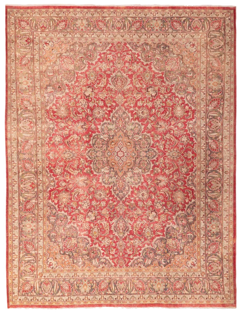 Vintage Oriental Hand-Knotted Carpet 9'7" x 12'4" Traditional Wool Area Rug