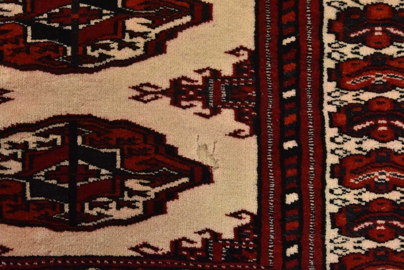 Vintage Tribal Oriental 4’4” x 4’8” Ivory Wool Traditional Hand-Knotted Area Rug gallery