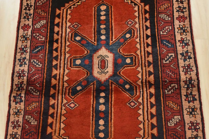 Vintage Oriental Runner 3’9” x 10’9” Blue Wool Traditional Hand-Knotted Area Rug gallery