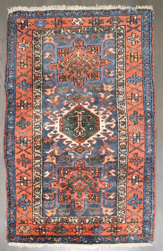 Antique Blue Karajeh Rug 3'x4'7' gallery