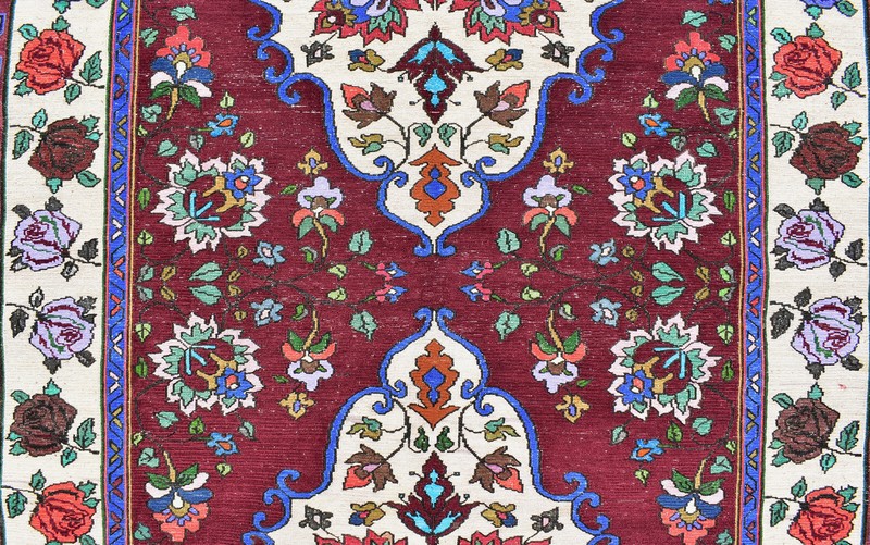 Caucasian Rug 5x10 Handwoven Wool Rug ANTIQUE Vintage Sumak Kilim 176x316cm gallery