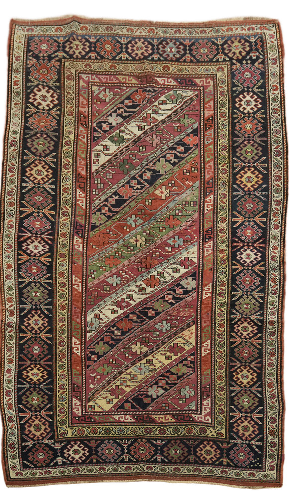 Pre-1900 Antique Tribal Rug 5x8 Wool Area Rug Multicolor Vintage Carpet