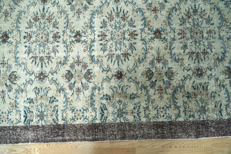Wool Handmade Vintage Turkish Rug, 5x9 Beige Area Rug, 5.12x8.60 ft. H-2788 gallery