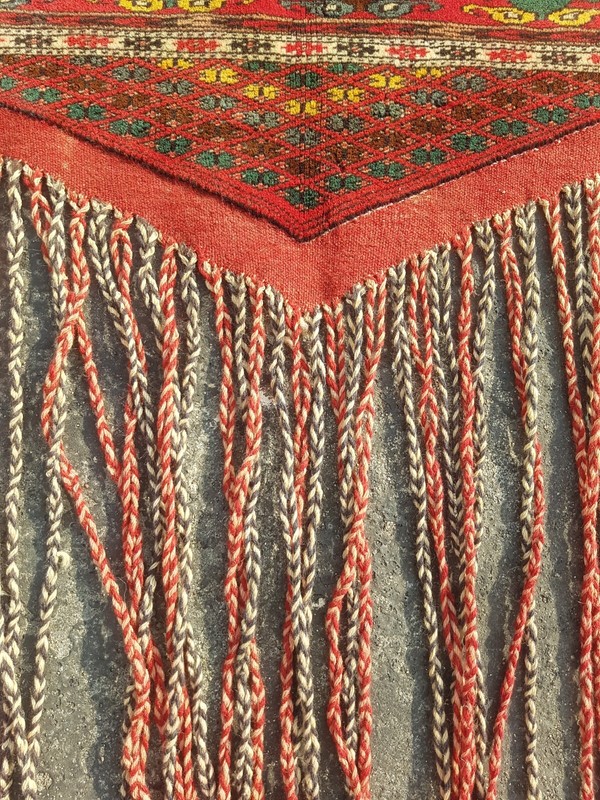 Vintage Hand Made Traditional Rug Oriental Wool Multicolor Carpet 118x89 cm gallery