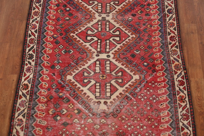 Vintage Geometric Tribal Wool Hand-knotted Hallway 9 ft Runner Rug 3x9 Carpet gallery