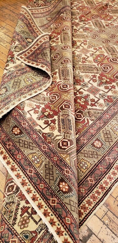 Turkish Area Rug Unique Vintage 1980-1990's Turkish Tribal Bunyan Rug 6x9ft gallery