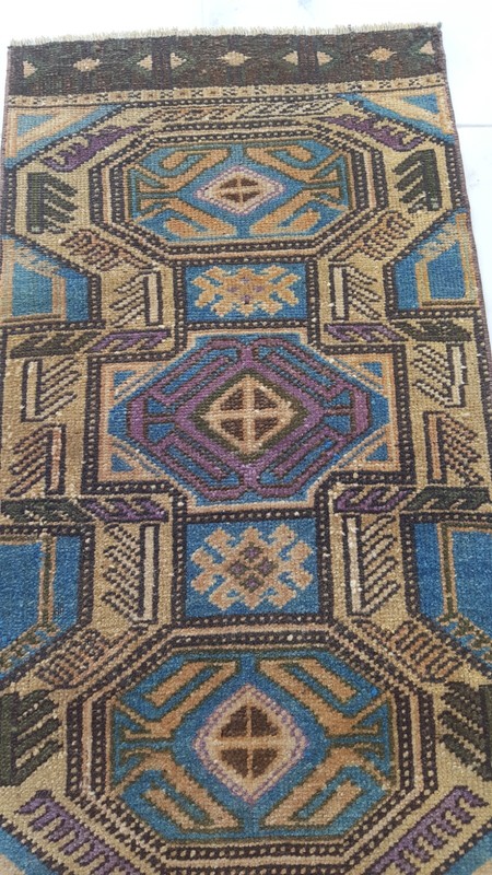 Rare Unique Antique Rug Geometric Special Carpet Decorator Wool Rug gallery