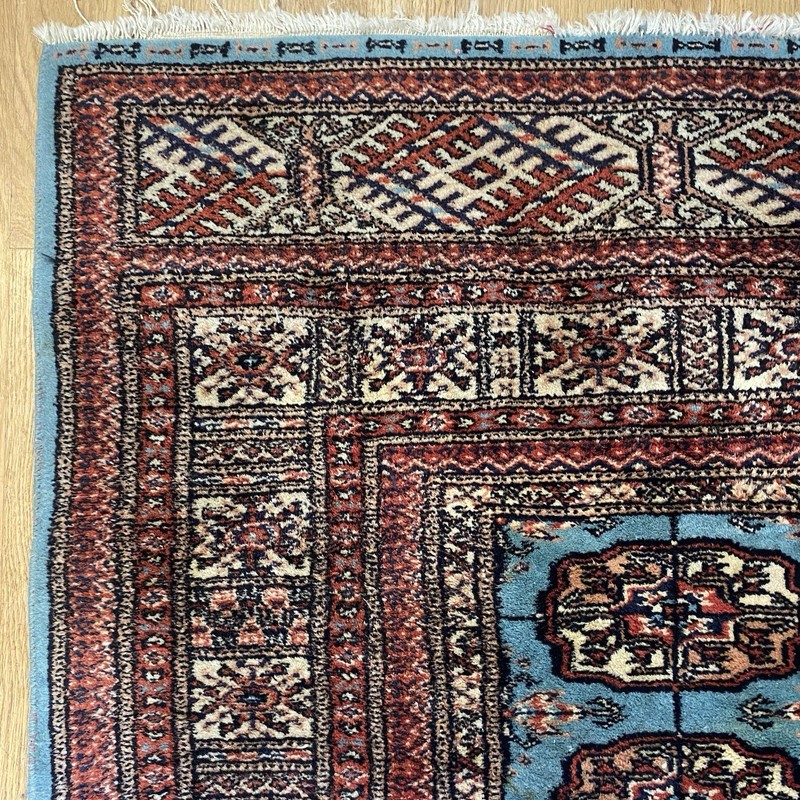 Vintage Rug 4' 3 x 6' Blue Hand Knotted Oriental Rug Bokhara gallery