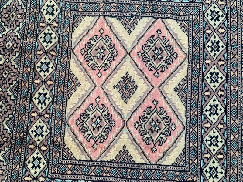 Vintage Afghan Jaldar Bokhara, Wool Area Rug, Traditional Carpet (2x3 ft.) gallery
