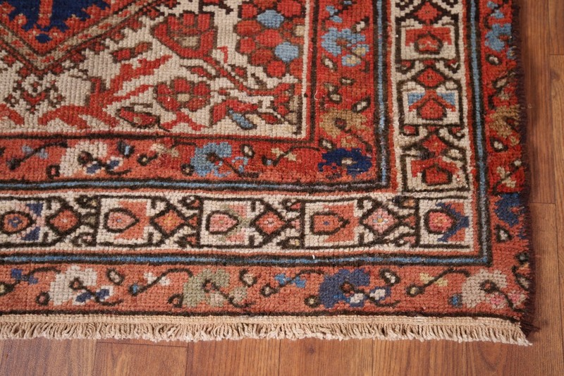 Antique Wool Navy Blue Malayer Long Runner Rug 3x13 Hand-knotted Traditional Rug gallery