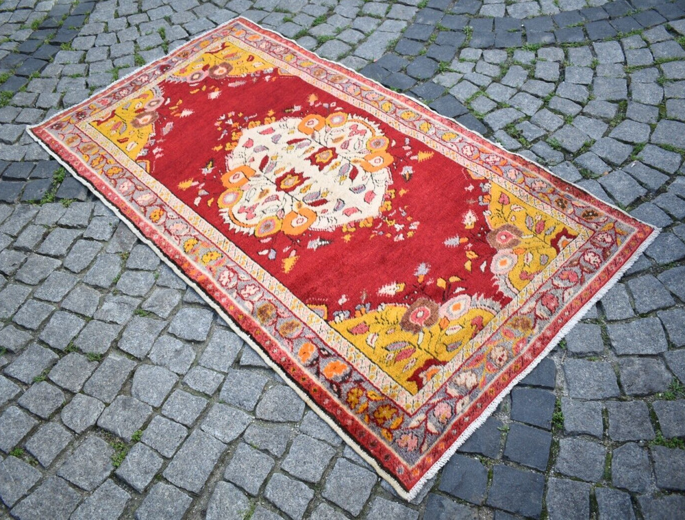 Vintage Turkish Rug 40'' x 75'' Rare Hand-knotted Oushak Rug Home Decor Wool Rug