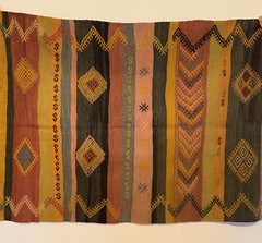 Handmade Turkish Wool Carpet Kilim Halı Black/Brown/Mustard/Pink/Gray/Blue 54×40