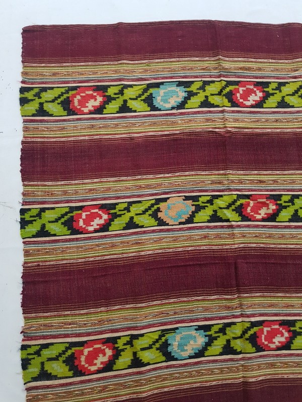 Vintage Handmade Traditional Romanian Floral Kilim Floor Rug Carpet 188x145 cm gallery