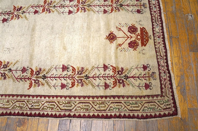 3'x5' Ivory Color Antique Late 19th Century Tribal Turkish Ghiordes Muslim gallery
