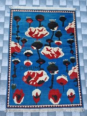Rug Afghan Handmade Vintag Rug Baluchi Wool With Opium Design Rug 120x80cm