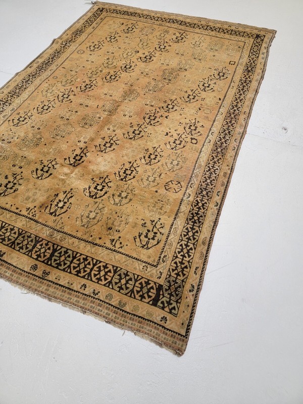 Antique Oriental Hand-Knotted Wool Area Rug Beige/Brown/Ivory 5'2" x 7'10" gallery