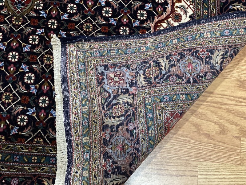 Red Navy Blue Ivory Red Cocasian Mahi Hand Knotted Wool Oriental Area Rug 4’x6’3 gallery