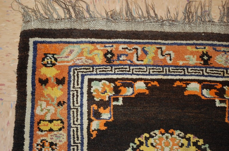 c1900s ANTIQUE MINT CHINESE EAST TURKESTAN KHOTAN RUG 2'7" x 4'6" ONE OF A KIND gallery